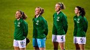 30 November 2021; Republic of Ireland players, from left, Katie McCabe, Courtney BrosnanLouise Quinn, Niamh Fahey during the FIFA Women's World Cup 2023 qualifying group A match between Republic of Ireland and Georgia at Tallaght Stadium in Dublin. Photo by Eóin Noonan/Sportsfile