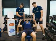 7 December 2021; McGreals Health, distributor of Novaerus NanoStrike™ technology in Ireland, has become the official clean air partner to Leinster Rugby for the protection of players and staff. The Irish-designed Novaerus air disinfection device use patented NanoStrike™, a technology that has been independently proven to inactivate all airborne viruses and bacteria including 99.997% of Sars-CoV-2, the virus that causes COVID-19. Leinster Rugby aims to reach the highest standard of excellence both on and off the pitch, and the partnership with Novaerus by McGreal’s Health will offer an additional safeguard to the strict safety measures already in place in and around Leinster Rugby facilities, not only protecting them from Covid-19 but also from additional viruses that could impact player performance. The partnership between Leinster Rugby and Novaerus by McGreals Health is a landmark and first of its kind in the rugby world. In attendance at the launch are Leinster Rugby players Ross Byrne, Jordan Larmour and Ryan Baird. Photo by Harry Murphy/Sportsfile