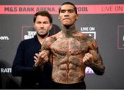 10 December 2021; Conor Benn during weigh ins ahead of his WBA Continental Welterweight title bout against Chris Algieri at The Black-E in Liverpool, England. Photo by Stephen McCarthy/Sportsfile