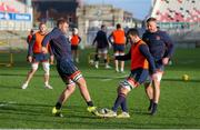 10 December 2021; Duane Vermeulen and Greg Jones during Ulster rugby captain's run at Kingspan Stadium in Belfast. Photo by John Dickson/Sportsfile