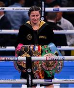 11 December 2021; Katie Taylor after her Undisputed Lightweight Championship bout against Firuza Sharipova at M&S Bank Arena in Liverpool, England. Photo by Stephen McCarthy/Sportsfile