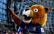 11 December 2021; Leinster Rugby mascot Leo the Lion during the Heineken Champions Cup Pool A match between Leinster and Bath at Aviva Stadium in Dublin. Photo by Brendan Moran/Sportsfile