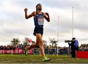 12 December 2021; Jimmy Gressier of France crosses the line to finish third in the Senior Men's 10,000m during the SPAR European Cross Country Championships Fingal-Dublin 2021 at the Sport Ireland Campus in Dublin. Photo by Sam Barnes/Sportsfile