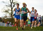 12 December 2021; Abdel Laadjel of Ireland competes in the U20 Men's 6000m final during the SPAR European Cross Country Championships Fingal-Dublin 2021 at the Sport Ireland Campus in Dublin. Photo by Seb Daly/Sportsfile