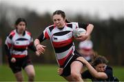 18 December 2021; Eva Nolan of Enniscorthy RFC in action against Navan RFC during the Bank of Ireland Leinster Rugby U16 Girls' Plate Final match between Navan RFC and Enniscorthy RFC at Carlow IT in Carlow. Photo by Matt Browne/Sportsfile