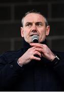 19 December 2021; Ulster GAA Vice-President Ciaran McLaughlin during the AIB Ulster GAA Hurling Senior Club Championship Final match between Ballycran and Slaughtneil at Corrigan Park in Belfast. Photo by Ramsey Cardy/Sportsfile