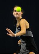 3 January 2022; Rachel Deegan during her Girls U16 Singles Final match against Isabel India Singh during the Shared Access National Indoor Tennis Championships 2022 at David Lloyd Riverview in Dublin. Photo by Sam Barnes/Sportsfile