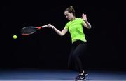 3 January 2022; Kate Gardiner during the Senior Womens Singles Final match against Aisling O'Connor during the Shared Access National Indoor Tennis Championships 2022 at David Lloyd Riverview in Dublin. Photo by Sam Barnes/Sportsfile