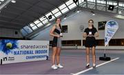 3 January 2022; Rachel Deegan, left, and Isabel India Singh, pictured with their medals after the Girls U16 Singles Final match during the Shared Access National Indoor Tennis Championships 2022 at David Lloyd Riverview in Dublin. Photo by Sam Barnes/Sportsfile