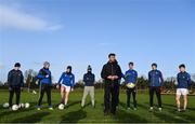 8 January 2022; Longford manager Billy O'Loughlin speaks to his team before the O'Byrne Cup group A match between Longford and Louth at Rathcline GAA club in Lanesboro, Longford. Photo by Ramsey Cardy/Sportsfile
