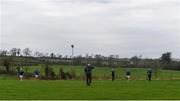 15 January 2022; Laois manager Billy Sheehan gives his side instructions during their warm-up ahead of the O'Byrne Cup Group B match between Laois and Wicklow at Crettyard GAA Club in Laois. Photo by Daire Brennan/Sportsfile