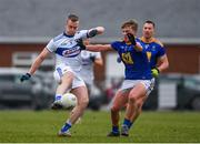 15 January 2022; Paul Kingston of Laois in action against Zach Cullen of Wicklow during the O'Byrne Cup Group B match between Laois and Wicklow at Crettyard GAA Club in Laois. Photo by Daire Brennan/Sportsfile