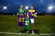 15 January 2022; Meath captain Shane McEntee, left, and Wexford captain Martin O'Connor hold commemorative jerseys in memory to the late Ashling Murphy before the O'Byrne Cup Group B match between Meath and Wexford at Ashbourne GAA Club in Ashbourne, Meath. Photo by Ben McShane/Sportsfile