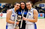 23 January 2022; Waterford Wildcats head coach Jillian Hayes celebrates with her daughters, Kate Hickey, left, and Sarah Hickey after the InsureMyHouse.ie U20 Women's National Cup Final match between Portlaoise Panthers, Laois, and Waterford Wildcats, Waterford, at National Basketball Arena in Tallaght, Dublin. Photo by Brendan Moran/Sportsfile