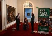 4 February 2022; Japanese Ambassador to Ireland Mitsuru Kitano, President of Paralympics Ireland Eimear Breathnach and CEO Miriam Malone during the Paralympics Ireland Tokyo 2020 Awards at Dublin Castle in Dublin. Photo by David Fitzgerald/Sportsfile