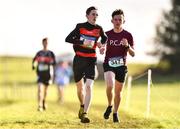 6 February 2022; Luke Flaherty of CM Mathair, Galway, centre, competing in the senior boys event  during the Irish Life Health Connacht Schools Cross Country at Bushfield in Loughrea, Galway. Photo by Ben McShane/Sportsfile
