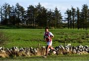 6 February 2022; Cyrille Bikoi of CBS Roscommon competing in the senior boys event during the Irish Life Health Connacht Schools Cross Country at Bushfield in Loughrea, Galway. Photo by Ben McShane/Sportsfile