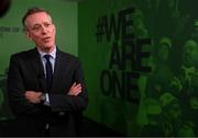 7 February 2022; FAI Chief Executive Jonathan Hill speaks to FAI TV, in Dublin, following the announcement Republic of Ireland and UK are to bid for EURO 2028. Photo by Stephen McCarthy/Sportsfile