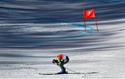 8 February 2022: Jack Gower of Ireland reacts after a DNF during the Men's Super-G event on day four of the Beijing 2022 Winter Olympic Games at National Alpine Skiing Centre in Yanqing, China. Photo by Ramsey Cardy/Sportsfile