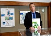 8 February 2022; FAI chief executive Jonathan Hill during the FAI Strategy 2022-2025 media briefing at the FAI Headquarters in Abbotstown, Dublin. Photo by Harry Murphy/Sportsfile