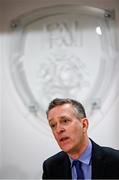 8 February 2022; FAI chief executive Jonathan Hill during the FAI Strategy 2022-2025 media briefing at the FAI Headquarters in Abbotstown, Dublin. Photo by Harry Murphy/Sportsfile