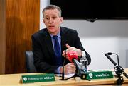 8 February 2022; FAI chief executive Jonathan Hill during the FAI Strategy 2022-2025 media briefing at the FAI Headquarters in Abbotstown, Dublin. Photo by Harry Murphy/Sportsfile