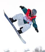 9 February 2022; Valentino Guseli of Australia during the Men's Snowboard Halfpipe Qualification event on day five of the Beijing 2022 Winter Olympic Games at Genting Snow Park in Zhangjiakou, China. Photo by Ramsey Cardy/Sportsfile