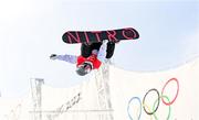 9 February 2022; Chaeun Lee of Korea during the Men's Snowboard Halfpipe Qualification event on day five of the Beijing 2022 Winter Olympic Games at Genting Snow Park in Zhangjiakou, China. Photo by Ramsey Cardy/Sportsfile