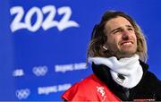 9 February 2022; Patrick Burgener of Switzerland after the Men's Snowboard Halfpipe Qualification event on day five of the Beijing 2022 Winter Olympic Games at Genting Snow Park in Zhangjiakou, China. Photo by Ramsey Cardy/Sportsfile