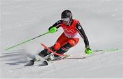 10 February 2022; James Crawford of Canada during the Men's Alpine Combined Slalom event on day six of the Beijing 2022 Winter Olympic Games at National Alpine Skiing Centre in Yanqing, China. Photo by Ramsey Cardy/Sportsfile