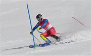 10 February 2022; Marco Pfiffner of Lichenstein during the Men's Alpine Combined Slalom event on day six of the Beijing 2022 Winter Olympic Games at National Alpine Skiing Centre in Yanqing, China. Photo by Ramsey Cardy/Sportsfile