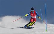 10 February 2022; Marco Pfiffner of Lichenstein during the Men's Alpine Combined Slalom event on day six of the Beijing 2022 Winter Olympic Games at National Alpine Skiing Centre in Yanqing, China. Photo by Ramsey Cardy/Sportsfile