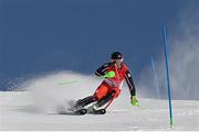 10 February 2022; Broderick Thompson of Canada during the Men's Alpine Combined Slalom event on day six of the Beijing 2022 Winter Olympic Games at National Alpine Skiing Centre in Yanqing, China. Photo by Ramsey Cardy/Sportsfile