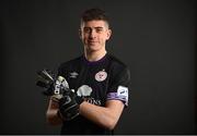 8 February 2022; Goalkeeper Lewis Webb during a Shelbourne FC squad portrait session at AUL Complex in Clonsaugh, Dublin. Photo by Stephen McCarthy/Sportsfile