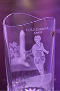 11 February 2022; A general view of the Lulu Carroll award at the 2021 LGFA National Volunteer of the Year awards, in association with currentaccount.ie, at Croke Park in Dublin. Photo by Piaras Ó Mídheach/Sportsfile