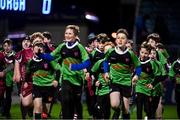 11 February 2022; Action from the Bank of Ireland Half-Time Minis match between Portarlington FC and Birr RFC at half-time of the United Rugby Championship match between Leinster and Edinburgh at the RDS Arena in Dublin. Photo by Sam Barnes/Sportsfile