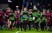 11 February 2022; Action from the Bank of Ireland Half-Time Minis match between Portarlington FC and Birr RFC at half-time of the United Rugby Championship match between Leinster and Edinburgh at the RDS Arena in Dublin. Photo by Sam Barnes/Sportsfile