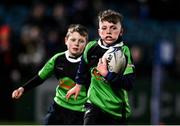 11 February 2022; Action from the Bank of Ireland Half-Time Minis match between Portarlington FC and Birr RFC at half-time of the United Rugby Championship match between Leinster and Edinburgh at the RDS Arena in Dublin. Photo by Sam Barnes/Sportsfile