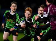 11 February 2022; Action from the Bank of Ireland Half-Time Minis match between Portarlington FC and Birr RFC at half-time of the United Rugby Championship match between Leinster and Edinburgh at the RDS Arena in Dublin. Photo by Sam Barnes/Sportsfile