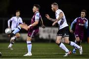 11 February 2022; Chris Lyons of Drogheda United and Mark Connolly of Dundalk during the Jim Malone Cup match between Dundalk and Drogheda United at Oriel Park in Dundalk, Louth. Photo by Ben McShane/Sportsfile
