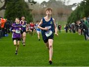 16 February 2022; Fionn Byrne of Naas CBS, competing in the minor boys' 2000m during the Irish Life Health Leinster Schools Cross Country Championships at Santry Demesne in Dublin. Photo by Sam Barnes/Sportsfile