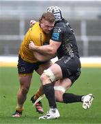 20 February 2022; Bradley Roberts of Ulster is tackled by Ollie Griffiths of Dragons during the United Rugby Championship match between Dragons and Ulster at Rodney Parade in Newport, Wales. Photo by Ben Evans/Sportsfile