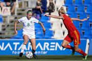 22 February 2022; Ruesha Littlejohn of Republic of Ireland in action against Sophie Ingle of Wales during the Pinatar Cup Third Place Play-off match between Wales and Republic of Ireland at La Manga in Murcia, Spain. Photo by Silvestre Szpylma/Sportsfile