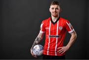 21 February 2022; Jamie McGonigle during a Derry City squad portrait session at Ryan McBride Brandywell Stadium in Derry. Photo by Sam Barnes/Sportsfile
