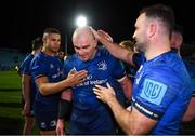 25 February 2022; Rhys Ruddock of Leinster with teammates Adam Byrne, left, and Dave Kearney after earning his 200th cap in the United Rugby Championship match between Leinster and Emirates Lions at RDS Arena in Dublin. Photo by Harry Murphy/Sportsfile
