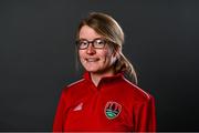 24 February 2022; Coach Aine O'Donovan poses for a portrait during a Cork City Women squad portrait session at Bishopstown Stadium in Cork. Photo by Eóin Noonan/Sportsfile