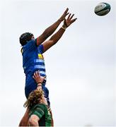 26 February 2022; Marvin Orie of DHL Stormers wins possession in the lineout against Cian Prendergast of Connacht during the United Rugby Championship match between Connacht and DHL Stormers at The Sportsground in Galway. Photo by Harry Murphy/Sportsfile