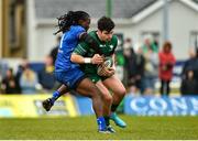 26 February 2022; Alex Wootton of Connacht is tackled by Seabelo Senatla of DHL Stormers during the United Rugby Championship match between Connacht and DHL Stormers at The Sportsground in Galway. Photo by Diarmuid Greene/Sportsfile