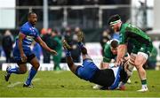 26 February 2022; Seabelo Senatla of DHL Stormers is tackled by Tom Daly of Connacht during the United Rugby Championship match between Connacht and DHL Stormers at The Sportsground in Galway. Photo by Harry Murphy/Sportsfile