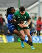 26 February 2022; Alex Wootton of Connacht is tackled by Seabelo Senatla of DHL Stormers during the United Rugby Championship match between Connacht and DHL Stormers at The Sportsground in Galway. Photo by Diarmuid Greene/Sportsfile